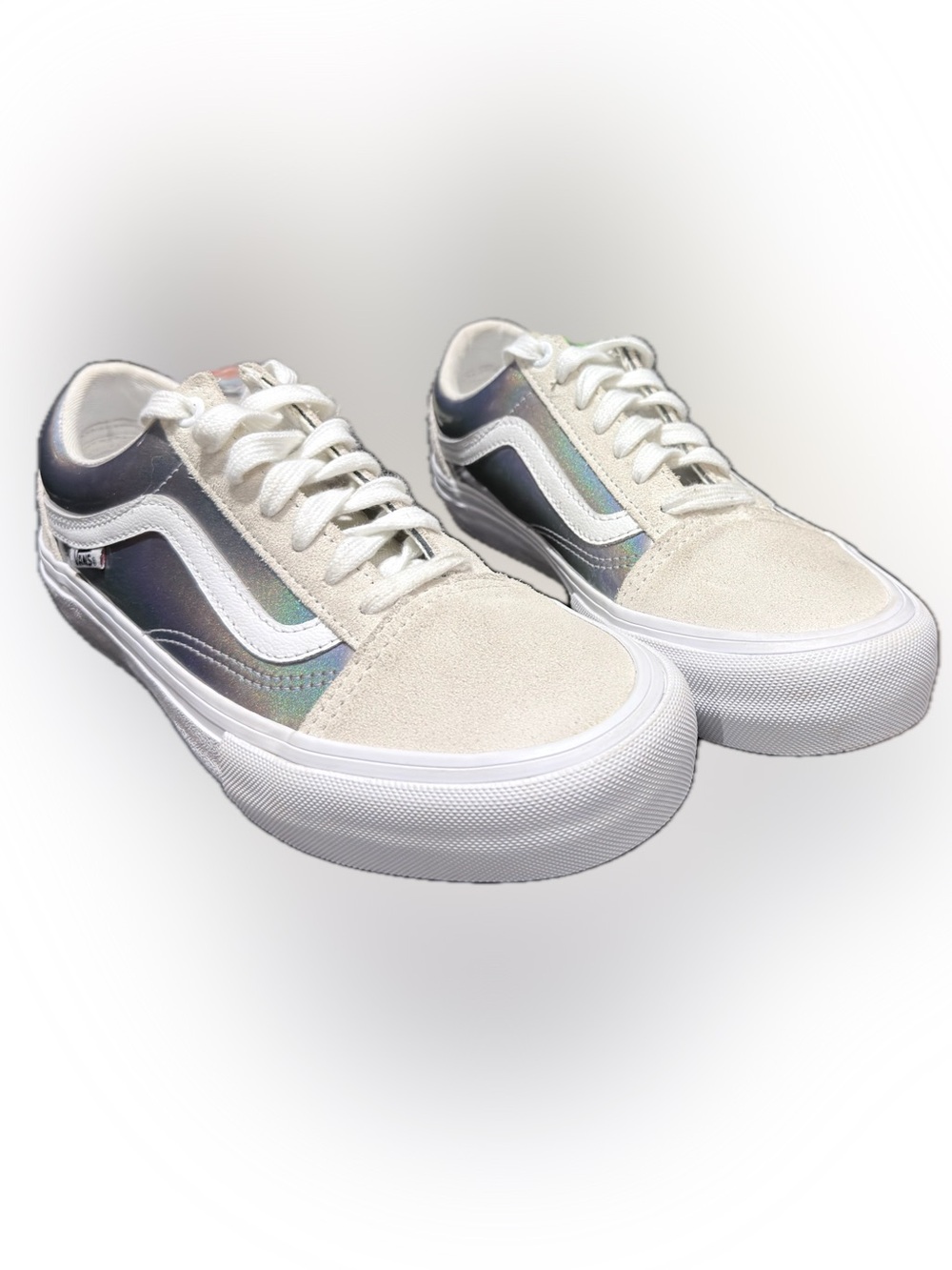 Vans Iridescent/Holographic Pro Skateboarding Shoe with Suede Trim - Picture 1 of 11